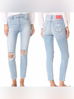 Mother X Miranda Kerr Easy Does It Ankle Skinny Jeans